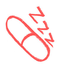 Pill Dream Sleeping Resting Related Icon Crayon Chalk Drawing Vector