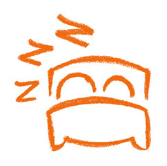 Bed Dream Sleeping Resting Related Icon Crayon Chalk Drawing Vector