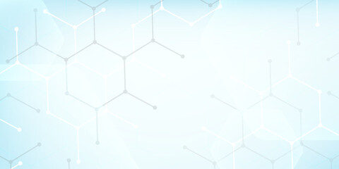 Structure molecule and communication. DNA, atom, neurons. Scientific concept for your design. Connected lines with dots. Medical, technology, chemistry, science background. Vector illustration