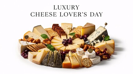 Luxury cheese lover s day with assorted artisanal cheeses and fruits