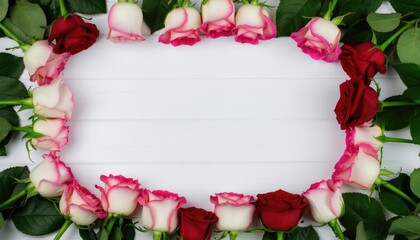 Valentines Day Red and Pink Roses Background