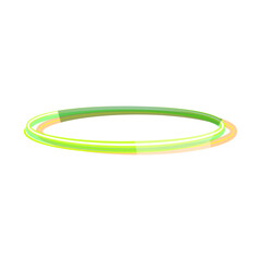 Green and yellow concentric glowing rings creating an energy aura effect, symbolizing technology, digital data, science, or an abstract portal on a white background