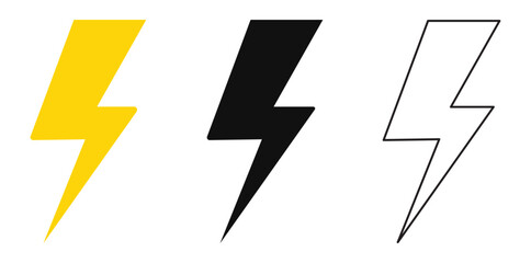 Electric Bolt Collection A vivid ensemble of electric bolts in diverse designs and color, symbolizing power, energy, and sudden impact.