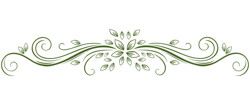 Elegant Green Floral Ornament A graceful green floral ornament, adorned with delicate leaves and swirling vines, lends an air of sophistication and natural beauty. 