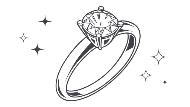 Elegant solitaire diamond ring