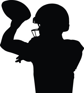 a dynamic depiction of an american football player preparing to throw the ball showcasing athletic prowess and focused determination silhouette high quality professional detailed modern elegant