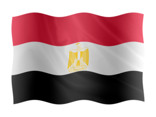 Digital composite. ..Flag of Egypt waving with a fabric overlay. ..Egyptian..PNG file