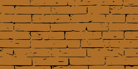 Seamless Brick Wall Pattern Background. Brick Wall Texture Vector Illustration