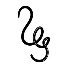 Obraz premium Abstract black line drawing forming a continuous, flowing loop with subtle gray highlights, symbolizing infinity, connection, and movement on a clean white background