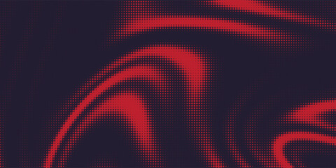 Red abstract vector background with halftone waves pattern. vector background