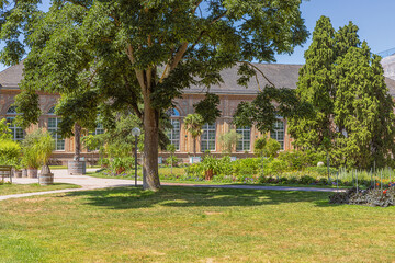 View of the botanical garden of Karlsruhe, a green oasis in the centre of the city