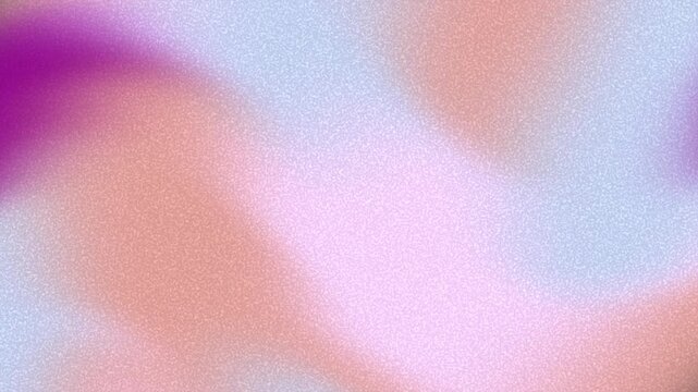 A soft, grainy abstract background with smooth color gradients of purple, pink, orange, and light blue.