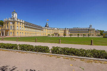 Sideways view of the Karlsruhe Palace, the former residence of the rulers of Baden