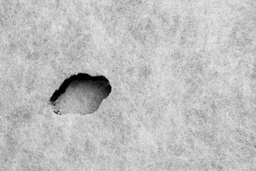 Gray fibrous texture of clean industrial water filter close up