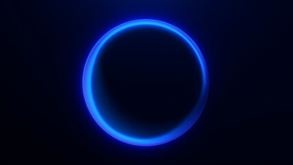Soft neon blue liquid sphere with smooth glowing surface and minimal futuristic look. Abstract illustration for technology visuals, interfaces and modern backgrounds.