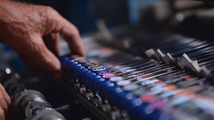 Medium shot featuring a worker inspecting freshly printed novels focusing on bookbinding quality and customization options in a midsized print production environment.