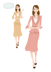 仕事に自信がある女性のイメージイラスト キャリアウーマンが腕組みをしている