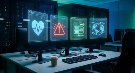 Cybersecurity team monitoring threat alerts on multiple screens