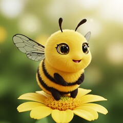 蜜蜂の微笑み、春の光の中で