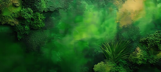 Luxurious green plaster background with delicate organic shapes and soft daytime lighting textures.