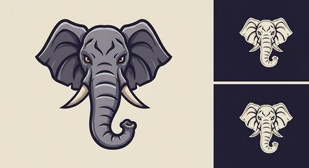 力強い象、ベクターイラスト