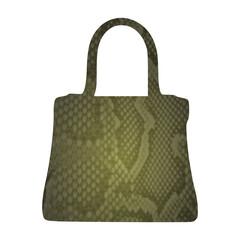 green snakeprint bag vector