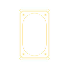 Golden frame featuring an oval interior border and starburst symbols in each corner, depicting mystic, occult, and spiritual concepts for fortune telling or divine themes