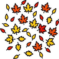Obraz premium Colorful Fall Leaves Illustration Autumn Season