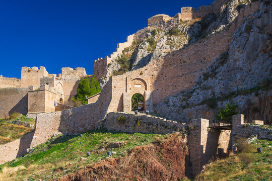 View to the remains of Acrocorinth castle
