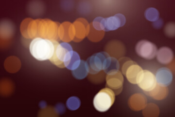 Defocused city lights with vibrant bokeh effect.
