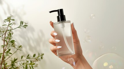 hand holding a bottle of perfume