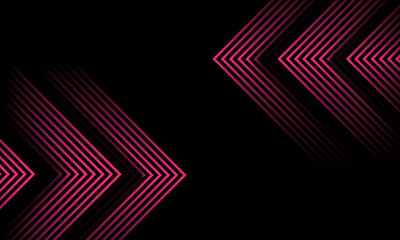 Abstract neon arrow lines on black modern technology background