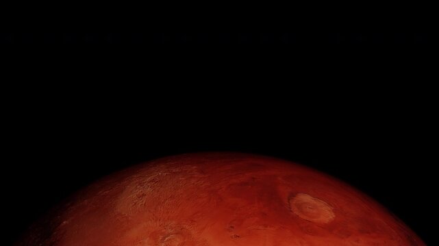 Realistic Mars Planet Surface Horizon Rotating Loop - Red Planet Close Up Element