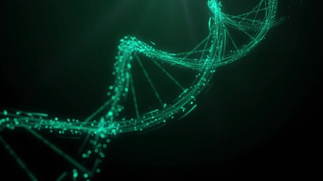 Spiral DNA encoding abstract video background, 4K.