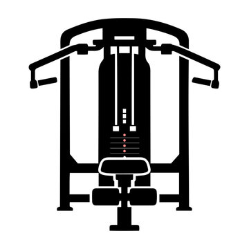 Gym Chest Fly Machine Icon for Fitness and Strength Training isolated on transparent background