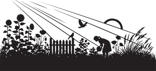 50 Garden Frame Silhouette Bundle