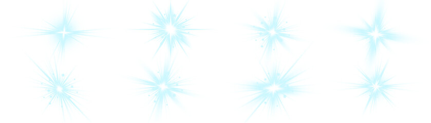 Radiant magical sparkles with glowing stars and lens flare. Perfect for festive backgrounds or mystical digital artwork. Transparent PNG overlay included.
