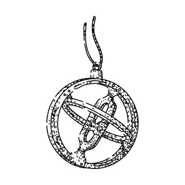 Pocket sundial showing timekeeping, astronomy, and navigation concepts, representing exploration, discovery, and scientific instruments with an antique and vintage aesthetic