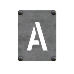 Metallic Sign 3D Alphabet or PNG Letters