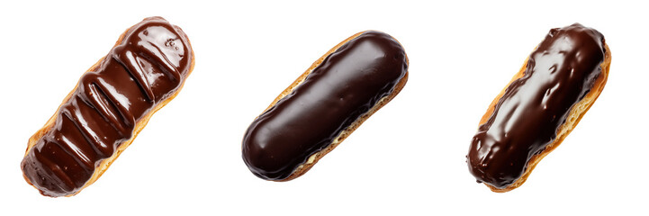 Delicious Chocolate &Eacute;clairs Isolated on Transparent Background