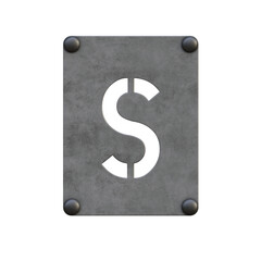 Metallic Sign 3D Alphabet or PNG Letters