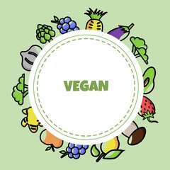 Vegan wreath illustration © Lipitorika