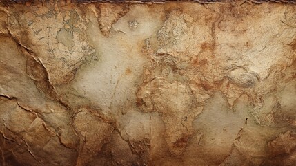 Vintage world map background with paper texture and detailed cartography concept