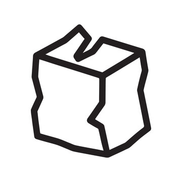 Damaged Package Box Icon with Crack