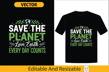 Empowering Save the Planet vector design promoting global environmental awareness and Earth conservation for a sustainable future, reminding us that every day counts