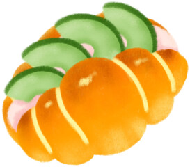 크림 아보카도 크루아상