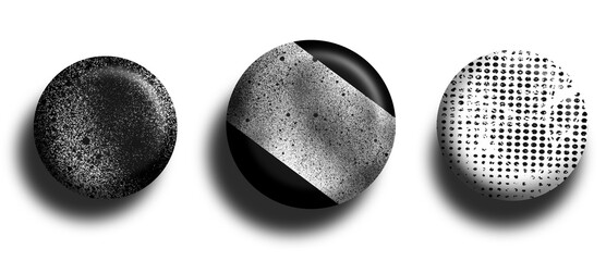 Minimal textured circular elements with monochrome modern design style