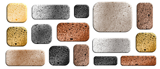 Neutral stone texture blocks arranged in modern geometric layout