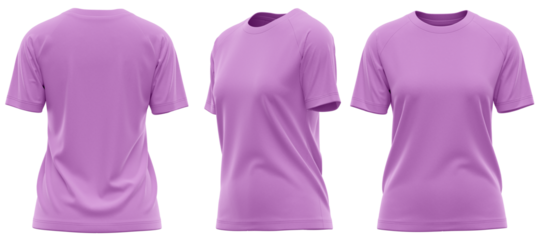 T-Shirt Slim Fit with Raglan Short Sleeves and Round Neck for Women’s Apparel, Purple