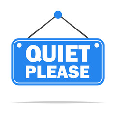 Quiet please hanging sign flat icon vector isolated
